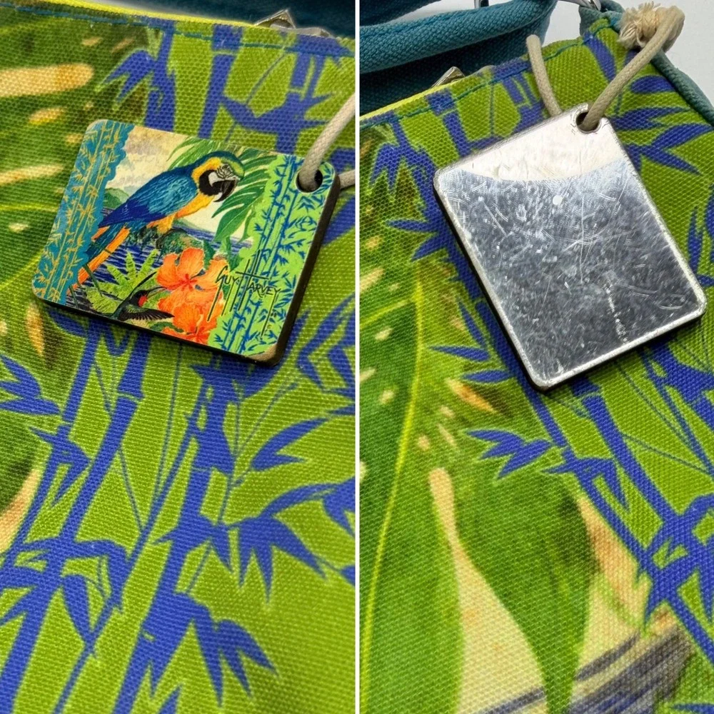 VTG Tropical Parrot Bag Guy Harvey‎ Canvas Crossbody Strap Retro Vacation